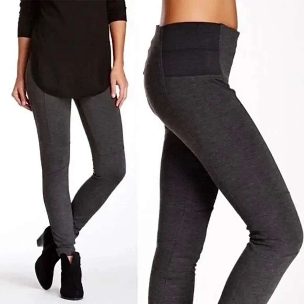 Kut from the Kloth Ponte Knit Gray Black Leggings